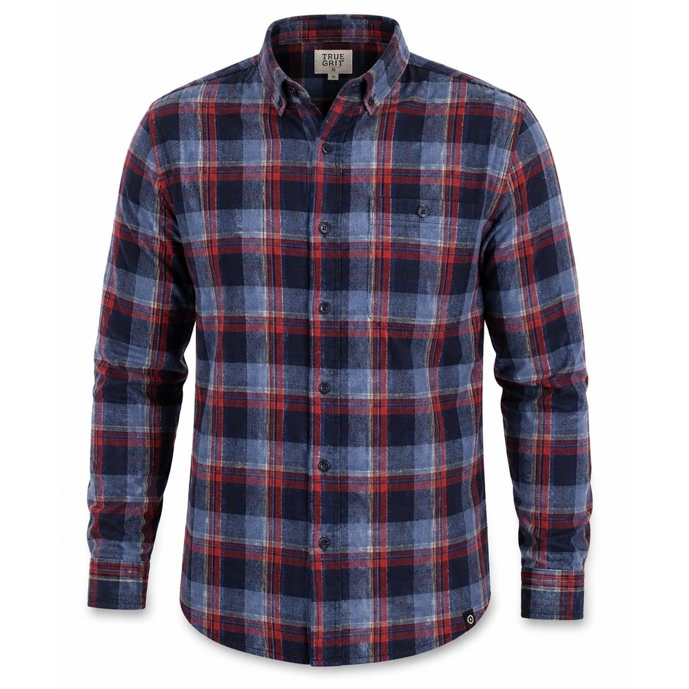 Duluth Untucked Cotton Plaid Flannel Men's XL Blue Red